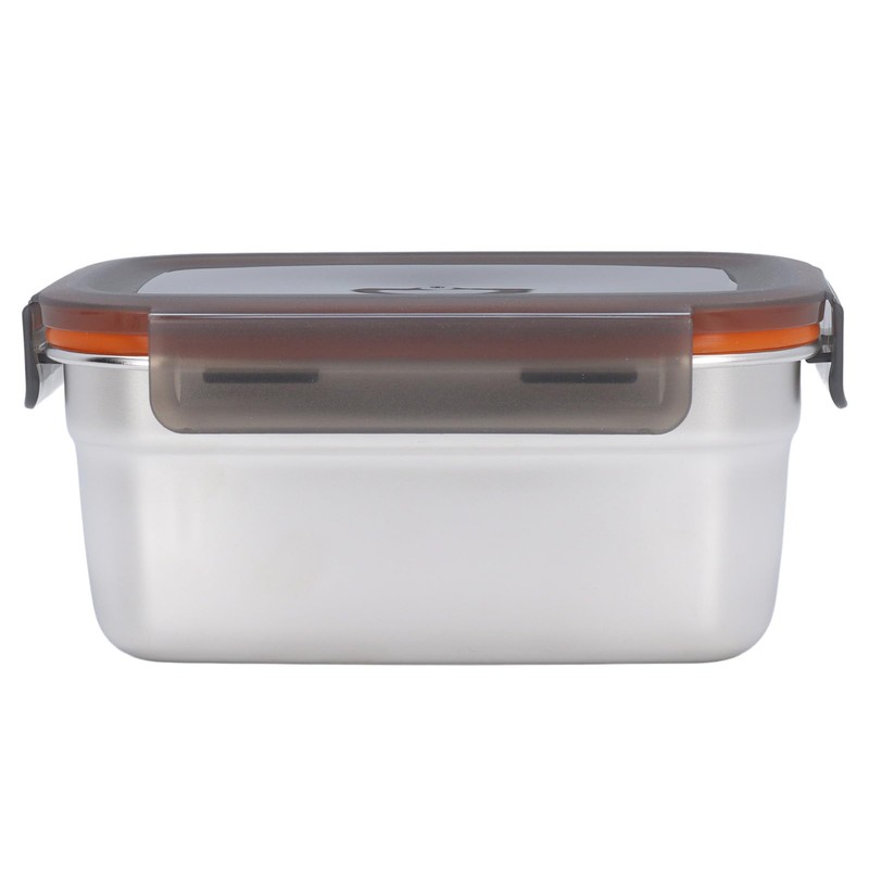 Generic Stainless Steel Rectangular Food Storage Container, 19cm x 9cm