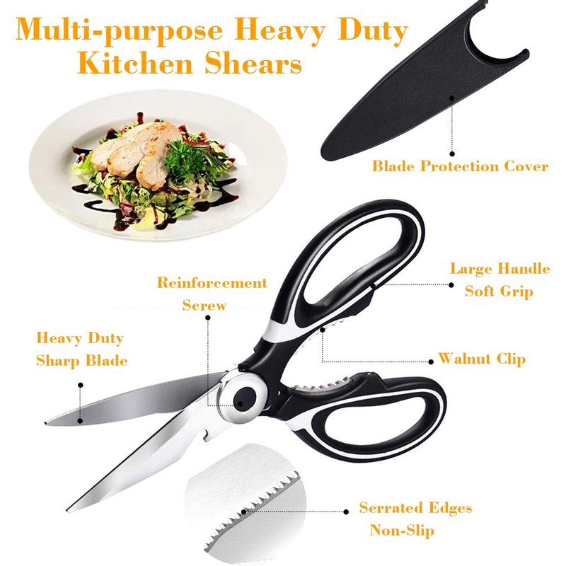 KISUOMAOYI Heavy Duty Kitchen Scissors, Sharp Kitchen Scissors Multipurpose Utility