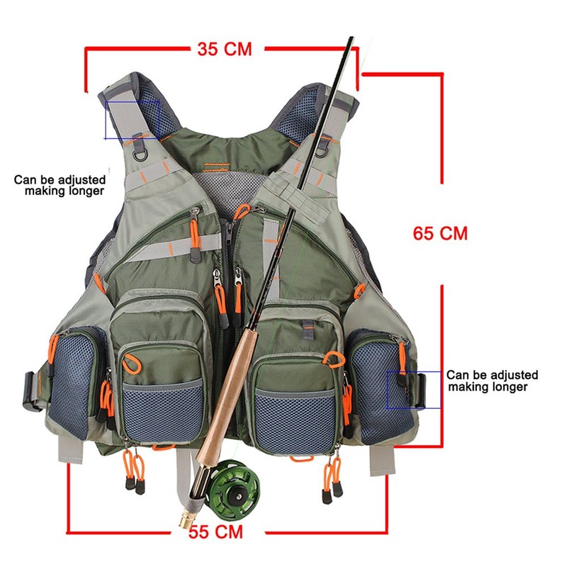 Kylebooker Fly Fishing Vest Pack Adjustable Size for Men and