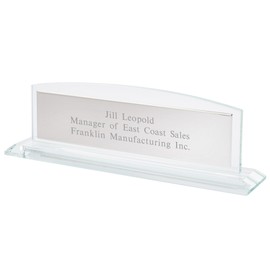 THINGS REMEMBERED Engraved Office Glass and Steel Name Plate (Free Customization)
