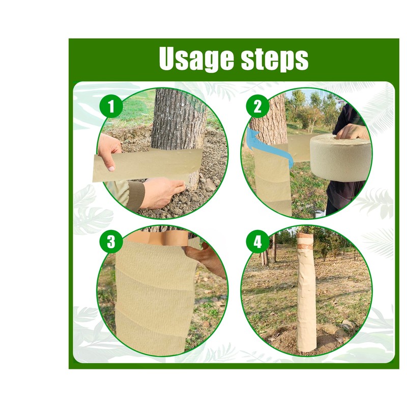213 Ft Paper Tree Wrap For Damaged Bark, Weather Resistant