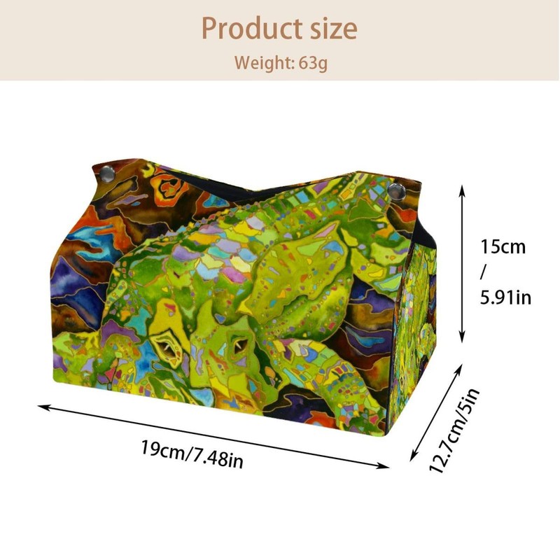 2 Pack Tissue Box Cover Holder, Green Dinosaurs Castle Rectangle