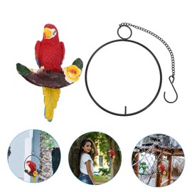 BESPORTBLE Parrot Statue Hanging Pendant Creative Craft Ornament for Decor Vivid Appearance and Fine Workmanship Easy to Install for Outdoor Scene Layout