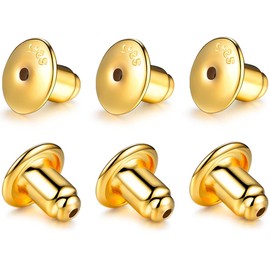 Catinee 14K Earring Backs,Plated Gold Earring Backs for Studs Secure,Hypoallergenic Earring Backs Apply To Earring Backs For Droopy Ears