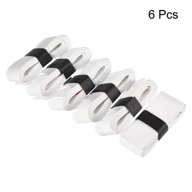 PATIKIL 43.3" Tennis Racket Grip Tape with Hole, 6 Pack PU Overgrip Stretchy Non-Slip Absorb Sweat for Badminton Fishing Rod, White