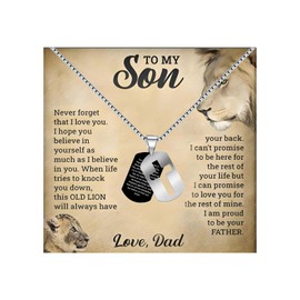 To My Son Necklace From Dad Gifts From Mom Cross Necklace for Men Bible Verse Pendant With Chain Jewelry Birthday Gifts for Son Adult
