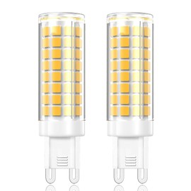 G9 LED Bulb 7W Dimmable G9 Bi-Pin Base 75W Halogen Equivalent, T3/T4 G9 LED Corn Bulb for Chandelier Ceiling Fan Cabinet Decorative Lighting Warm White 3000K (2 Pack)