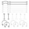 D.Bella Clear Piercing Retainers 16G/18G, Flexible Cartilage/Helix/Daith/Rook/Tragus Earring Retainer, Bioflex