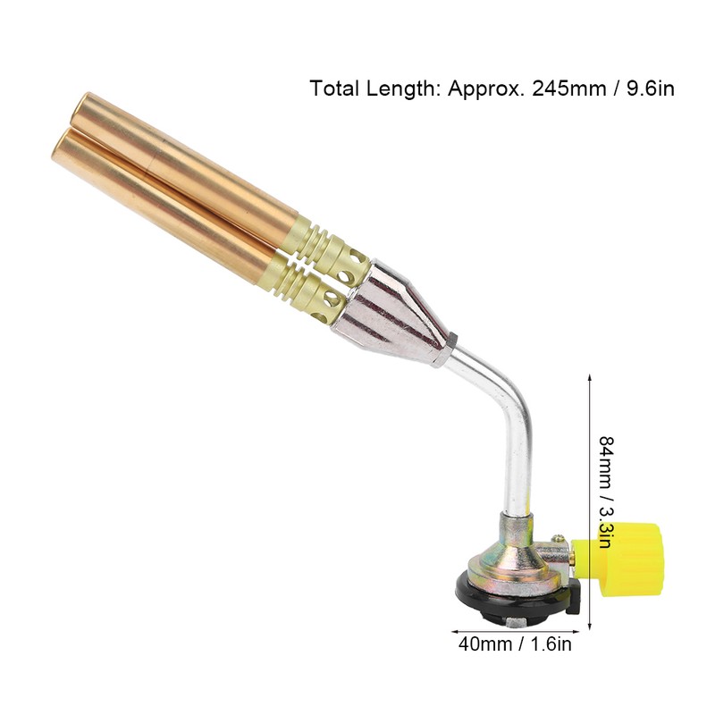 Double Heating Flame Torch Portable Adjustable Welding Gun for Outdoors