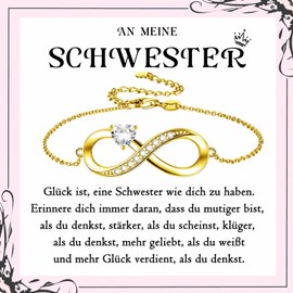 PDTU Gifts for Daughter, Sister, Best Friend, Infinity Symbol Bracelet for Daughter, Sister, Best Friend, Birthday, Graduation, Christmas, Silver/Gold/Rose Gold, Zirconium