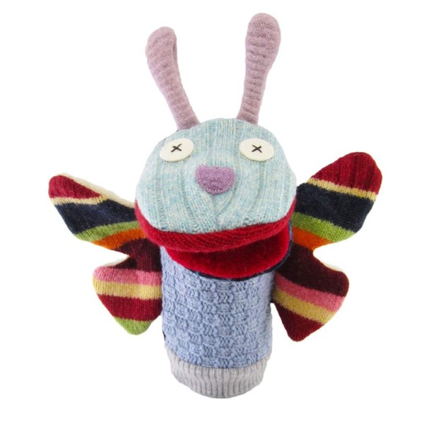 Cate and Levi - Hand Puppets for Kids, Adults and Toddlers - Premium Reclaimed Wool - Handmade in Canada - Machine Washable (Butterfly)