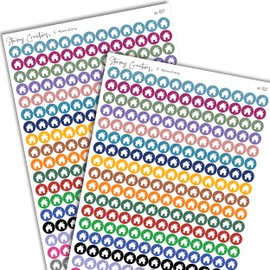 Small Home, House Logo Icon Stickers Decorative Planning, 468 Stickers, 0.3" diameter, Multicolor, Personal Planner