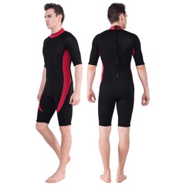 DEHAI Wetsuit Men Women 3mm Neoprene and 2mm Full Body Long Shorty Sleeve Wet Suit Suitable Teen Adult Youth Ladies Male Diving Swimming Scuba Surfing Keep Warm Back Zip Water Sports Swimsuit