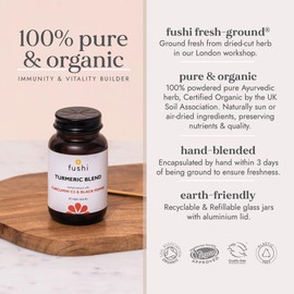 Fushi Turmeric C3 & BioPerine Extract High Strength, 60 Caps | 500 mg High Strength | Fresh-Ground | Min 95% Curcuminoids |Wholefood | Ethical & Vegan Society Approved | Manufactured in the UK