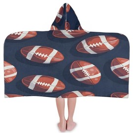 American Football Kids Hooded Beach Towel for Girls Boys Large Hooded Bath Towel Absorbent Quick Dry Toddler Swimming Shower Pool Beach Towel