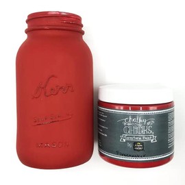 Chalky Chicks | Bright Red/Blood Red Matte Chalk Finish Paint | Perfect For Furniture & Cabinet Restoration, Home Decor Makeovers, Mason Jars & DIY Crafts | 16 oz | Firecracker