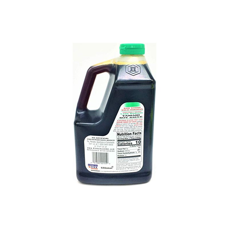 Kikkoman Less Sodium Gluten Free Tamari Soy Sauce .5 Gallon