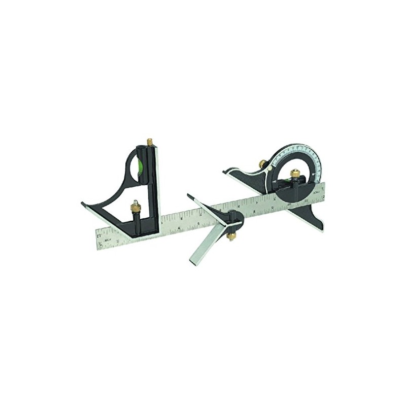 12" Combination Tri Square Set Angle Finder & Protractor Level