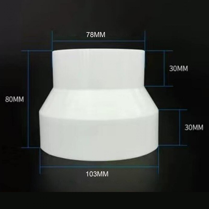 LOVIVER Air Duct Adapter 100mm to 75mm Accessory Pipe Fitting