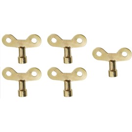 Zhhuoc 5 Pcs Golden Radiator Plumbing Bleed Bleeding Key Solid Brass Radiator Plumbing Keys Metal for Venting Air Switch Spool Radiator Keys for Bleeding Old Home Radiator Torque Wrenches Hand Tools