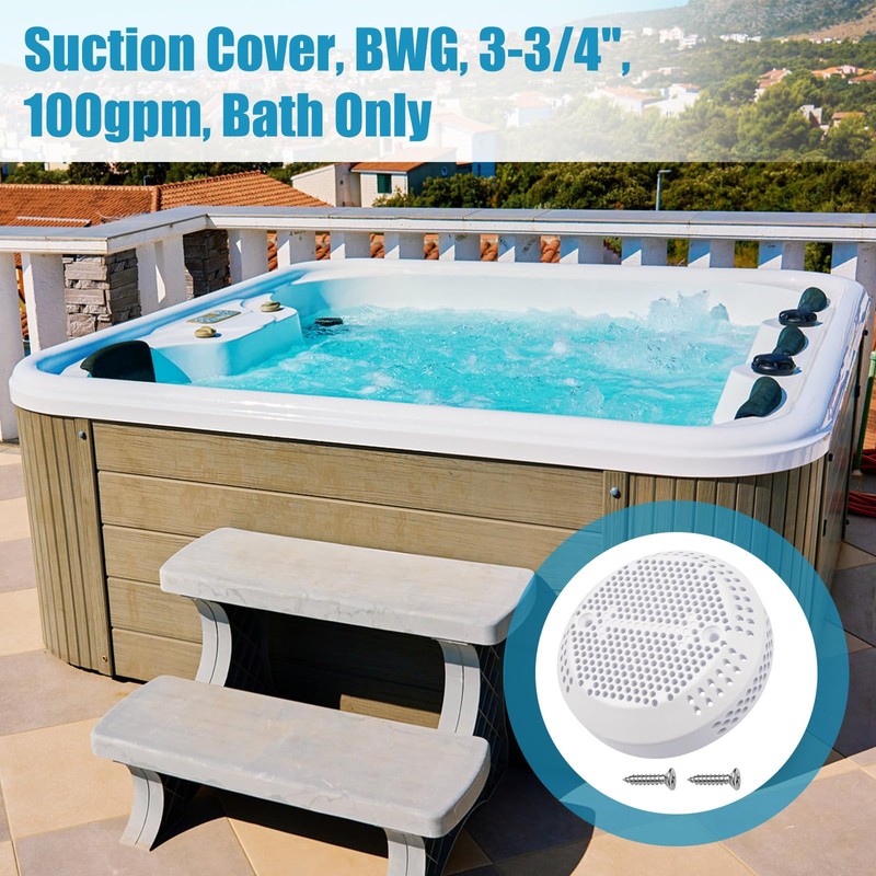 Apopip Suction Cover 3-3/4" with Screws Replacement for Balboa, 100gpm,