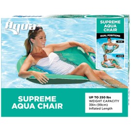 Aqua Supreme Hex Pool Chair Float – Multi-Position, Heavy Duty Floating Pool Chair Adult Size – Teal Fern