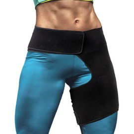 Hip and Groin Brace - Ortho Wrap Hip Brace for Sciatica for Women and Men - Groin Compression Wrap for Pulled Hamstring Compression - Thigh Compression Sleeve for Sciatic Ease (Large, Right leg)
