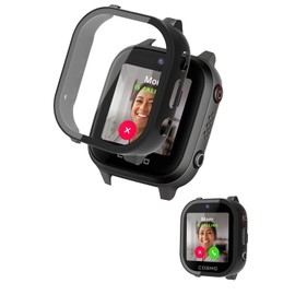 Case for JrTrack 4 Kids Smart Watch by Cosmo,NOUKAJU Screen Protector Smart Watch,Built-in 9H Tempered Glass Film, Hard PC,Easy to Install,Protective Cover for JrTrack 4 Kids Smart Watch(Black)