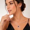 Conjunto de Collar, Dije y Aretes Plata 925 Corazón Azul
