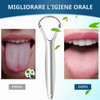 Brencco Pulisci Lingua 2 pezzi di Nettalingua in acciaio inox,