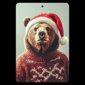 4yougifts Festive Bear: Cozy Christmas Cheer on Metal Sign
