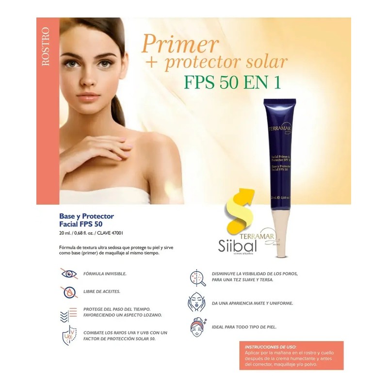 Base De Maquillaje Y Protector Solar Fps 50 Terramar 20ml