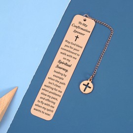 Confirmation Sponsor Gifts for Women Men Christian Confirmation Bookmark Baptism Gifts Confirmation Gifts for Teenage Boys Girls Catholic Confirmation Sponsor Appreciation Gifts Thank You Sponsor Gift