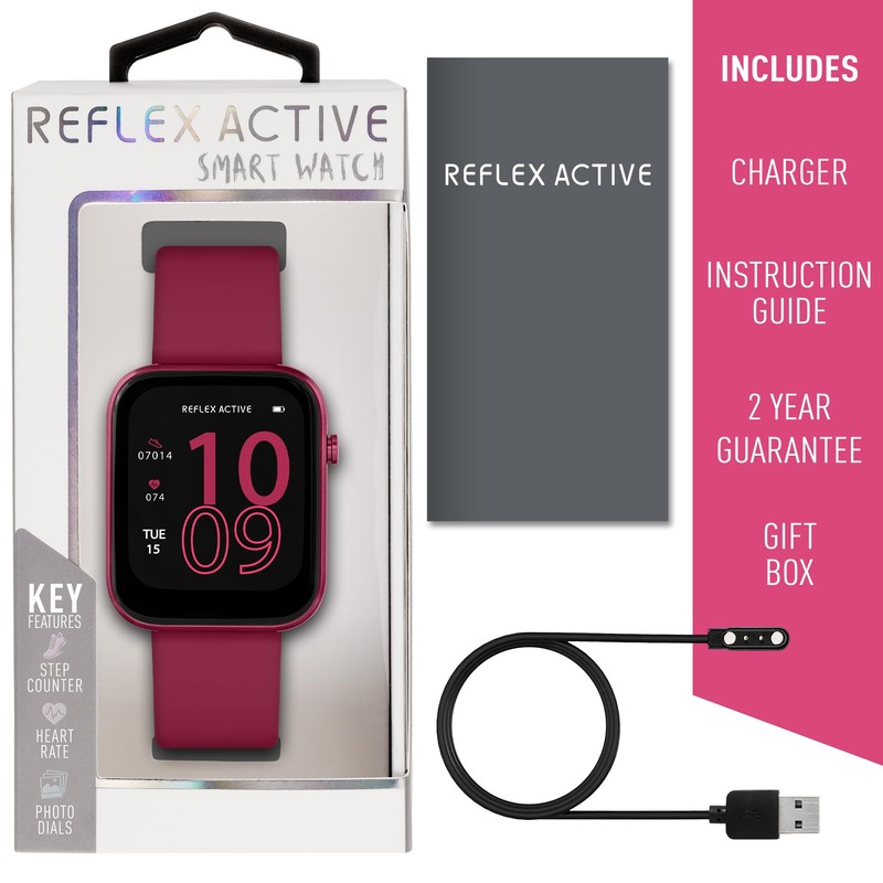 Reflex Active Red Strap Fitness Tracking Smart Watch RA12-2158