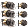 Brotima 3 Pack Keyed Alike Front Door Knob and Deadbolt
