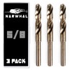 Narwhal 5/8 Inch Cobalt Drill Bits (3 Pack - Industrial