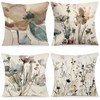 YCOLL Cushion Covers, Set of 4, Linen, Decorative, Geometric Pattern,