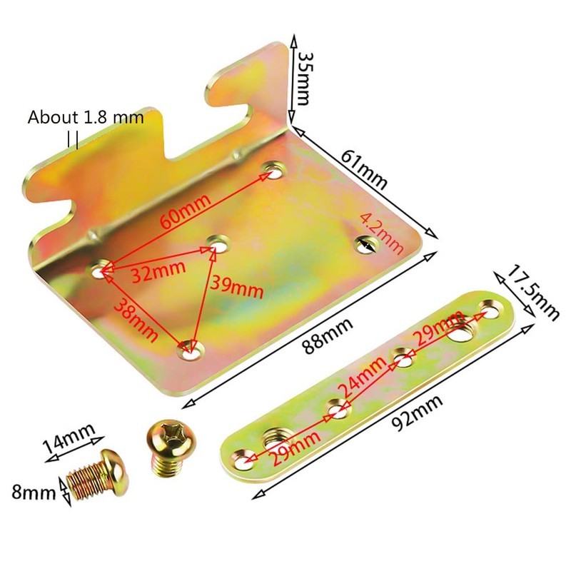 WANLIAN Bed Rail Brackets, Bed Frame Hardware, Set of 4