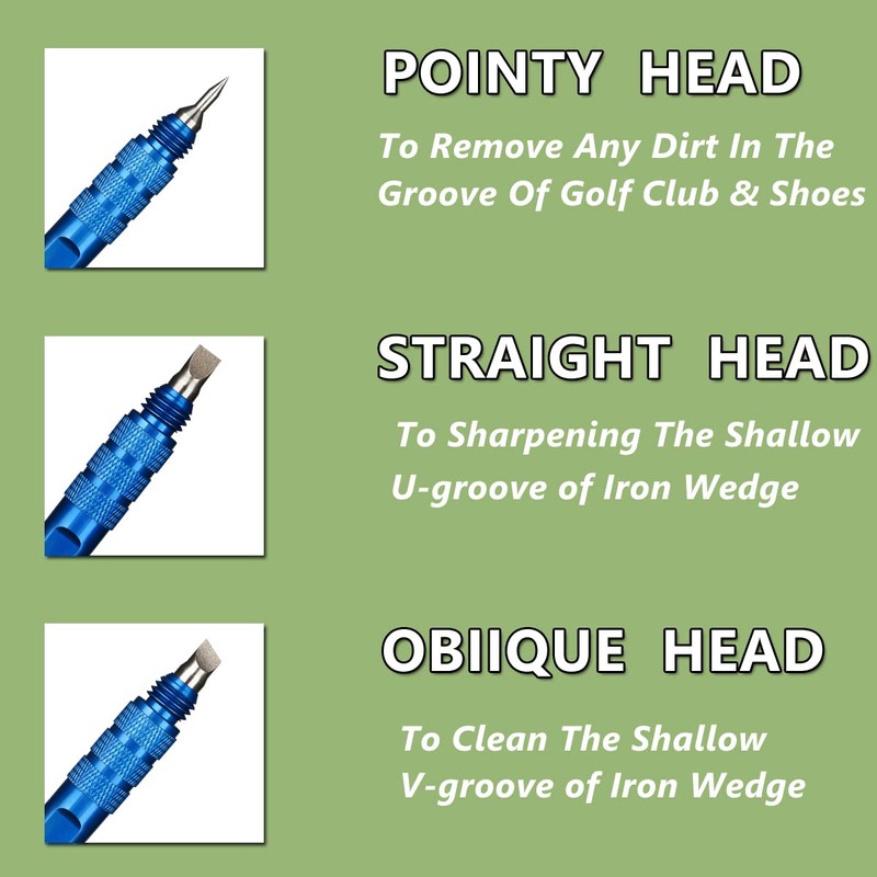 MAZEL Golf Club Groove Sharpener Tool for Golf Iron,Wedge,Driver -