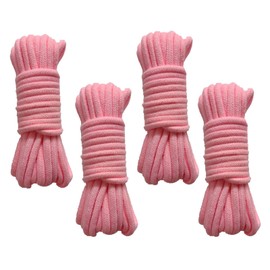 4 Pieces Rope, Multifunctional Rope Made of Cotton, All-Purpose Rope, Thick Cotton Rope Twisted, 10 m, Thick and Strong Rope Band Camping Rope, for Camping, Outdoor, Tug of War, Garden (Pink)