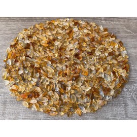 Wholesale Natural Semi Tumbled Citrine Gemstone Chips, Crushed Mini Crystals, Undrilled Crystal Chips (Citrine, 0.5 Pound)