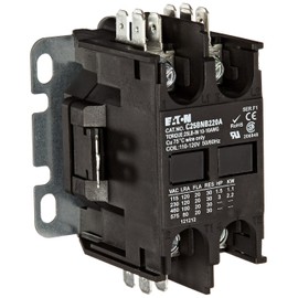Eaton C25BNB220A Compact Definite Purpose Contactor, 20A Inductive Current Rating, 1.5 Max HP Rating at 115V, 3 Max HP Rating at 230V, 120VAC Coil Voltage
