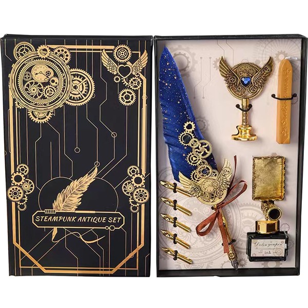 LSFCHYBY Quill Feather Pen and Ink Set,Calligraphy Set,Calligraphy Kits Include