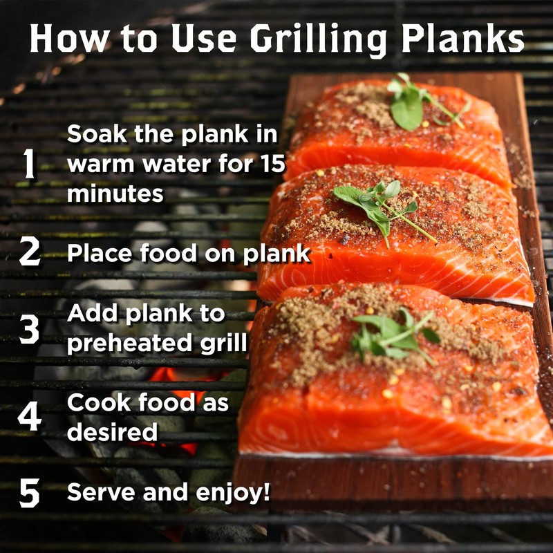 6-Pack Western Red Cedar Grilling Planks for Salmon, Beef, Veggies