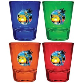 R and R Imports Montego Bay Jamaica Design A Souvenir Full Color 2oz Shot Glass 4 Pack Multicolor Multicolor