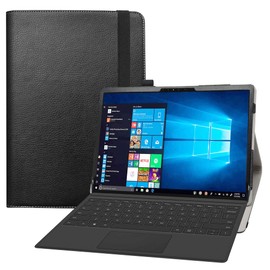 Bige for Latitude 7320 Detachable Case,PU Leather Folio 2-Folding Stand Cover for Dell Latitude 7000 7320 Detachable 13" 2-in-1 (2021) Tablet (Not fit Other Dell Laptop),Black