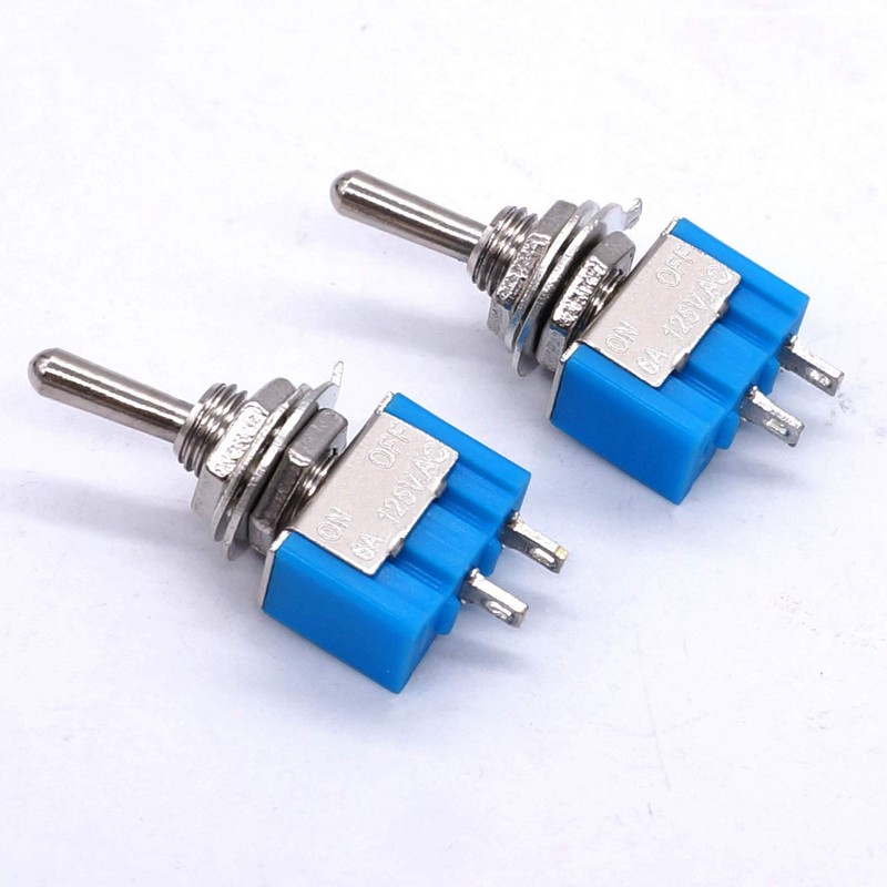 Taiss 10PCS SPST Mini Toggle Switch 2 Pin 2 Position