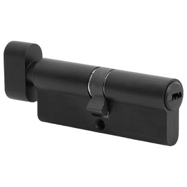 Jeriup 80mm (35/10/35) Oil Rubbed Bronze (Black Color) Euro Cylinder with 5 Keys (dimple), Single Open Copper Cylinder, Suitable for Wooden, Composite, UPVC or Aluminium Doors with a Euro Profile