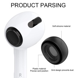 Wiki VALLEY Ohrstöpsel für Airpods Pro, 3 Paar Silikon-Ohrpolster Ersatz rutschfeste Eartips-Abdeckung Kompatibel mit Airpods Pro 2019 (Fit in Charging Case) - Schwarz