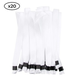 Satin Ribbon Bracelet Set Individual with Plastic Clasps (White, 20)